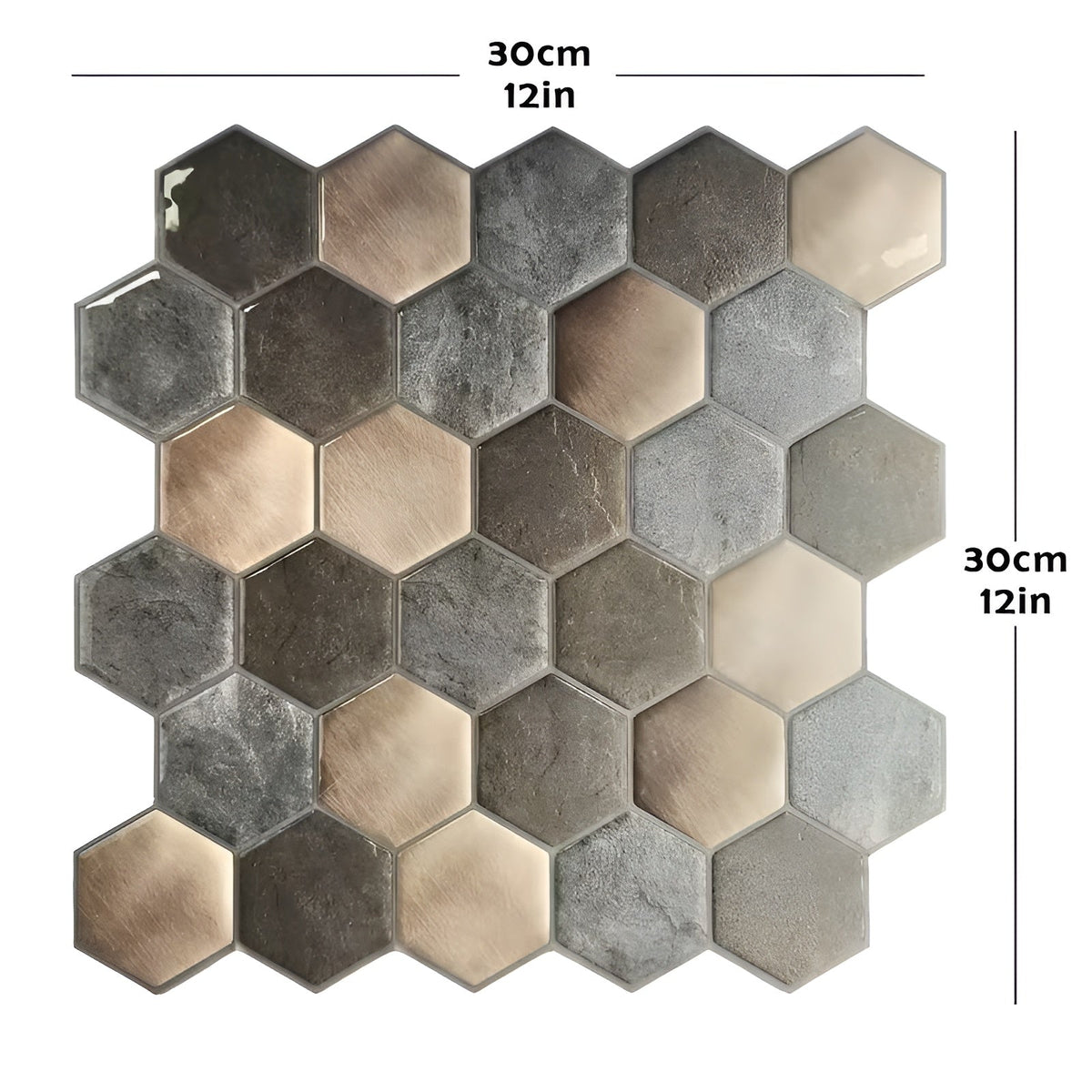 Eleganckie panele 3D Heksagon w stylu metalicznym – dekoracja ścian salonu
