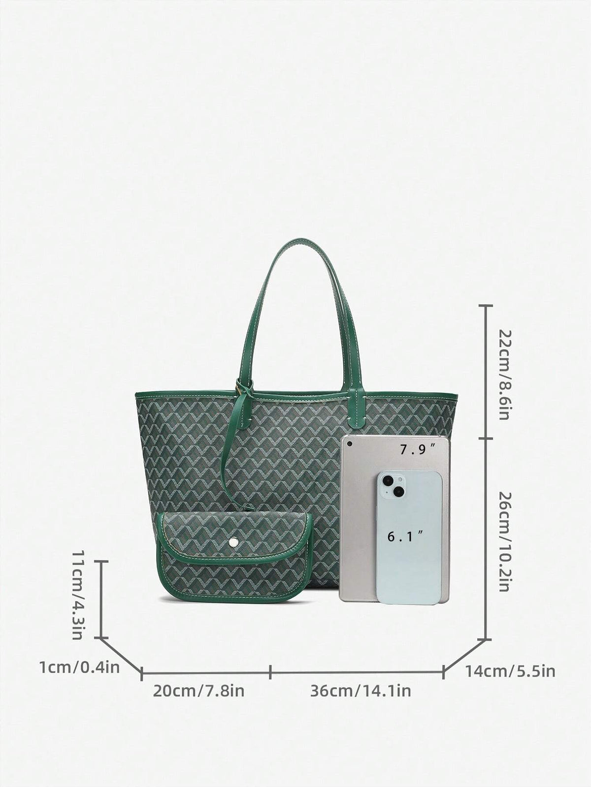 Torba shopper damska w kolorze zielonym