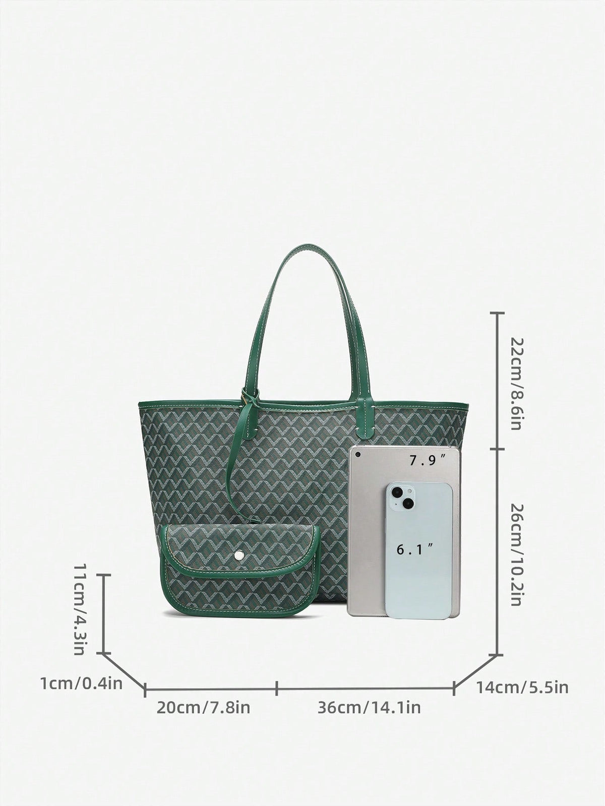 Torba shopper damska PVC – szary wariant kolorystyczny