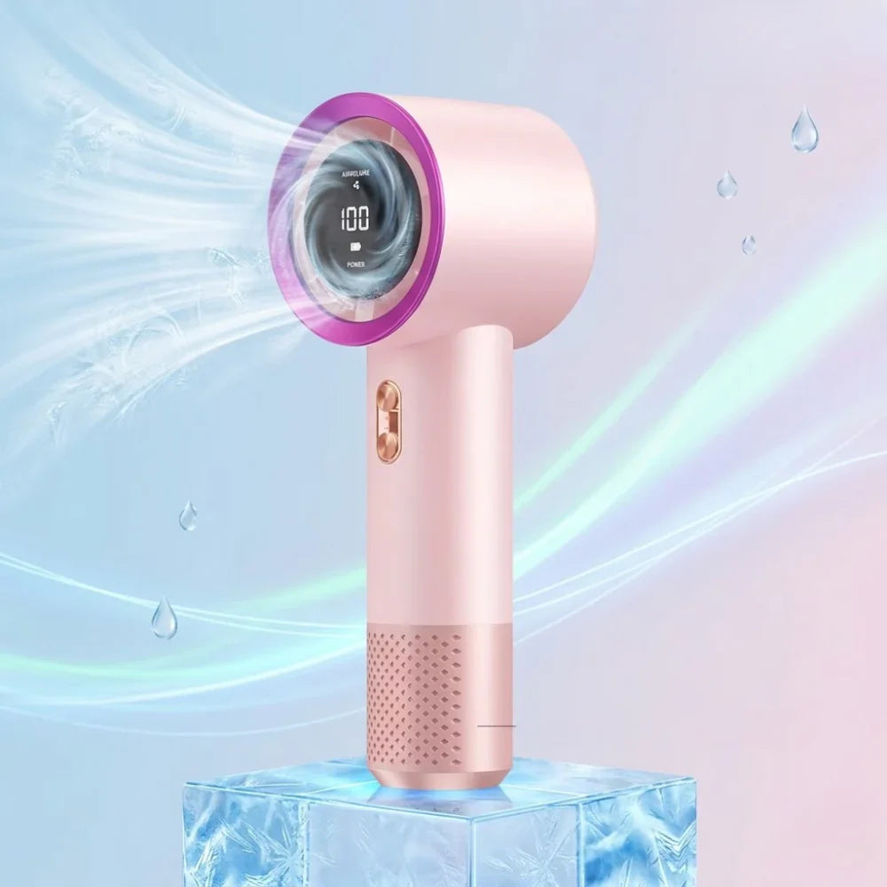 Przenośny wentylator mini turbo – widok z boku