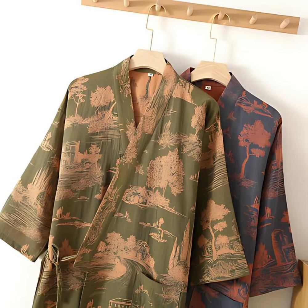 Szlafrok kimono w stylu bohemian – widok z przodu