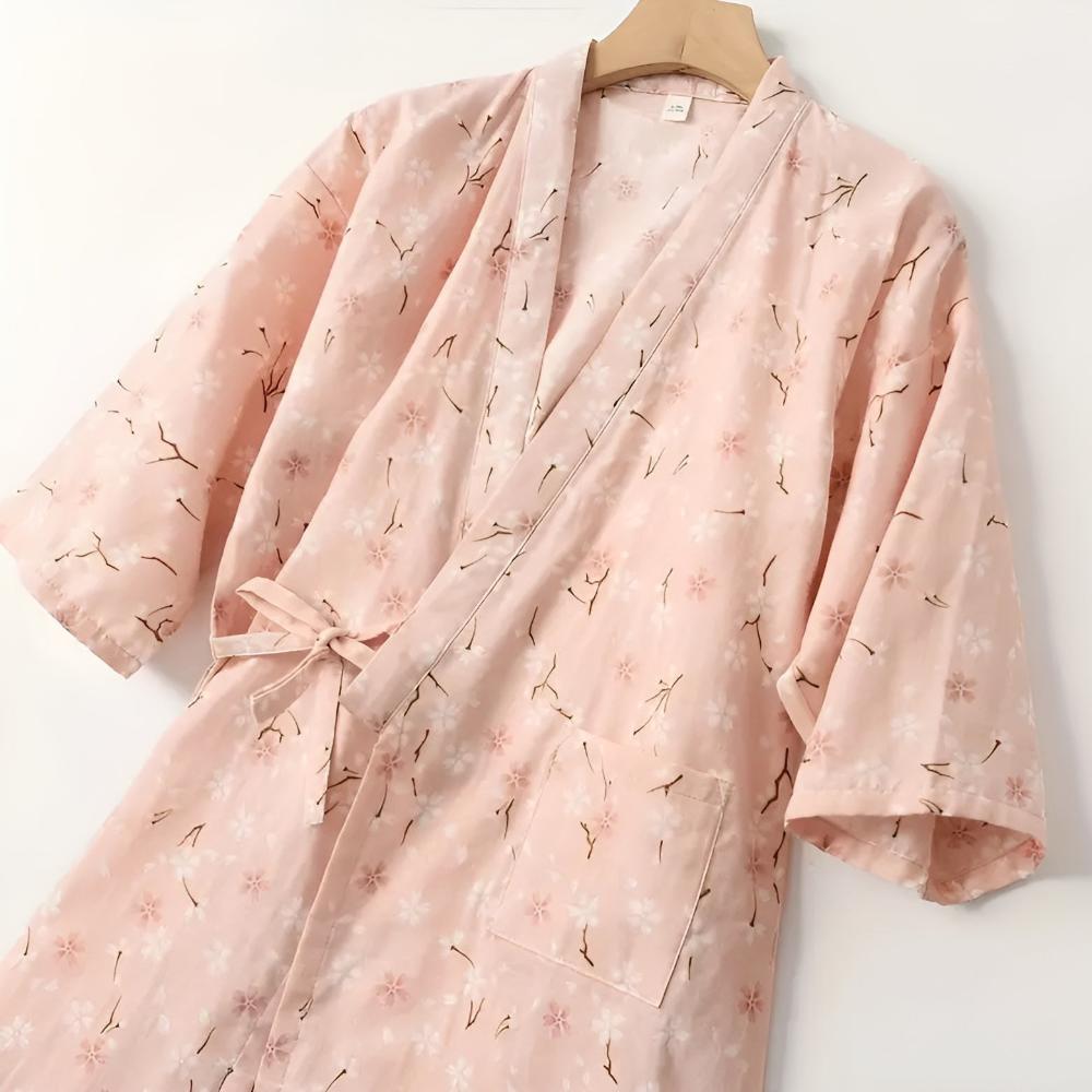 Szlafrok yukata z przewiewnej bawełny