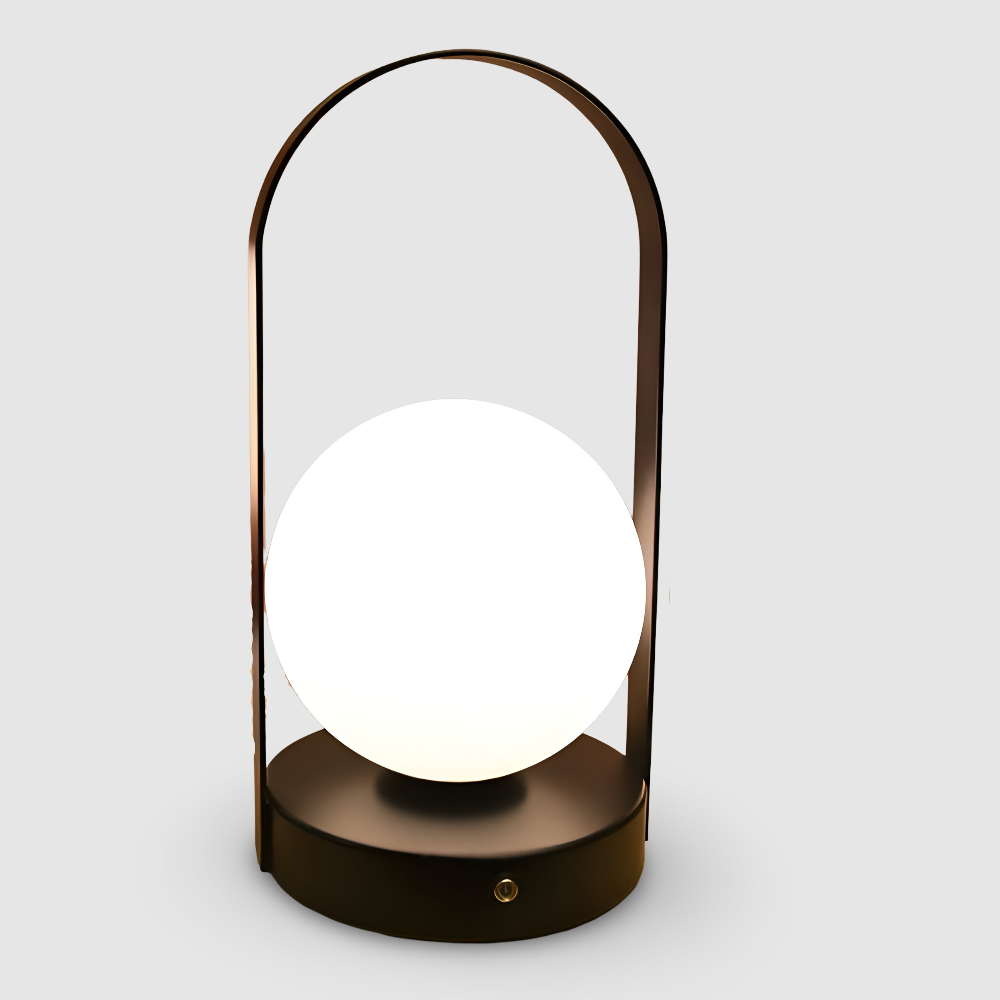 Bezprzewodowa Lampa Stołowa LED Orbita – Elegancka Lampka Nocna do Salonów, Regulowane Światło, Odporna na Rdzę, Akumulatorowa 0
