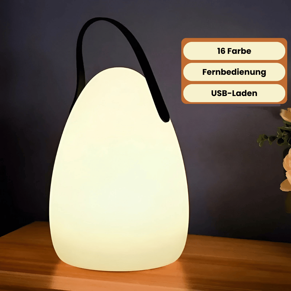 Bezprzewodowa lampa LED – Wodoodporna, przenośna lampa ogrodowa z pilotem | Idealna do wnętrz i na taras
