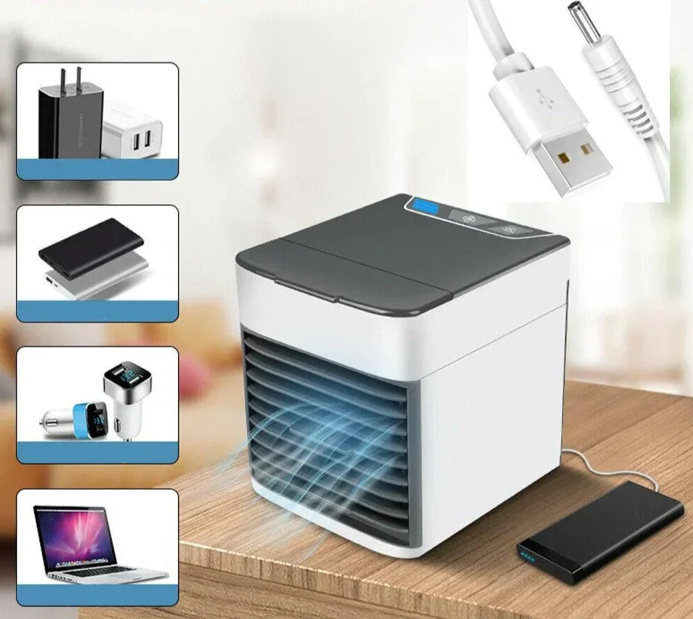 Urządzenie chłodzące 3w1 na szafce nocnej w sypialni