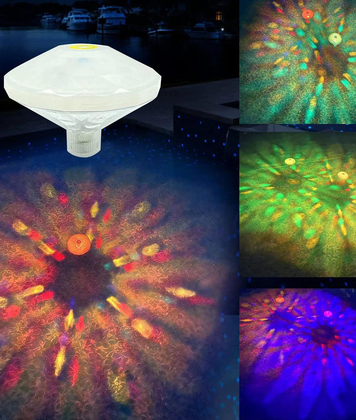 Lampa Dyskotekowa RGB do Pływania – Wodoodporne LED do Basenu i Wanny, Bezprzewodowa, Efekty Świetlne IP68 4