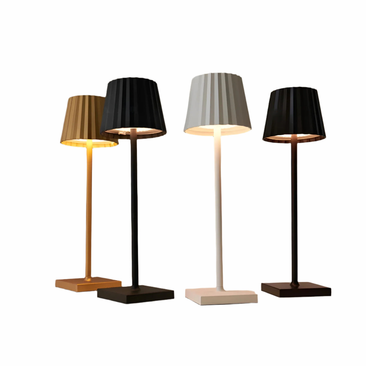 Lampa Stołowa Bezprzewodowa LED z Dotykowym Ściemniaczem – Aluminiowa Lampka Nocna do Salonów i Ogrodów