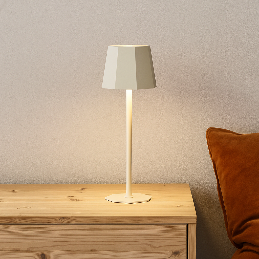 Lampa Stołowa Bezprzewodowa LED z Dotykowym Ściemniaczem – Czarna Metalowa, Idealna do Salonu i Sypialni 2