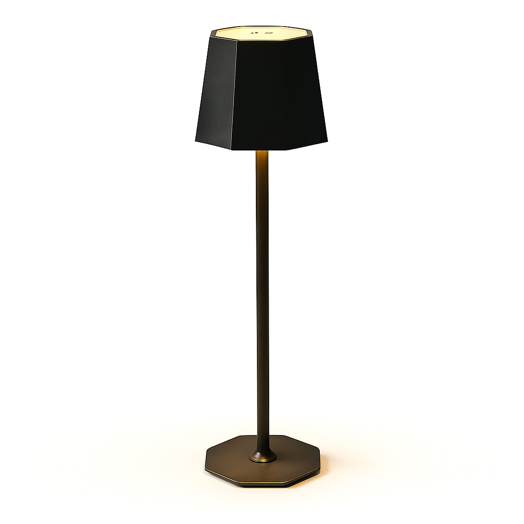 Lampa Stołowa Bezprzewodowa LED z Dotykowym Ściemniaczem – Czarna Metalowa, Idealna do Salonu i Sypialni 4