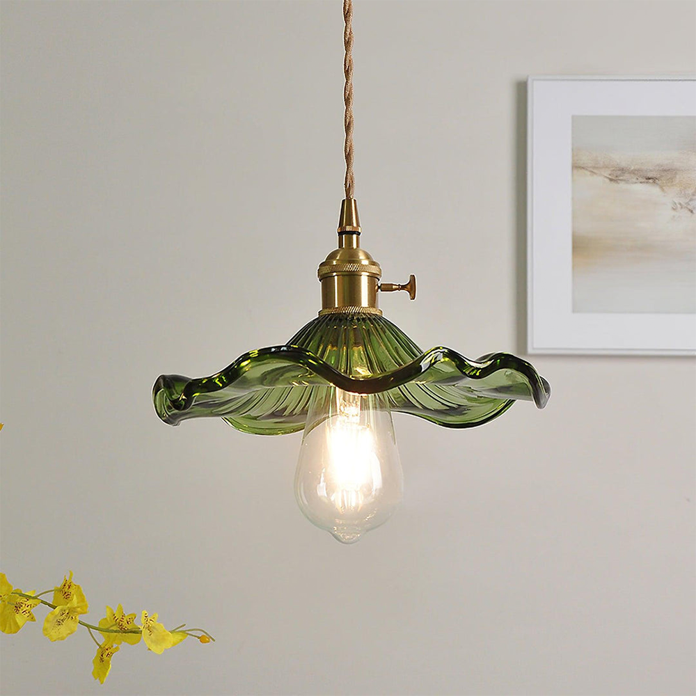 Lampa Wisząca Kwiatowa ze Szkła do Salonu – Regulowana Długość, Eleganckie Oświetlenie do Salonów, Jadalni i Przedpokoi 0