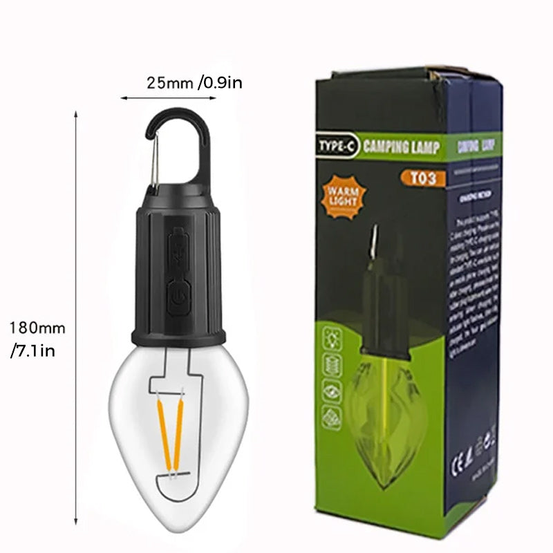 Lampa Wisząca Retro do Użytku na Zewnątrz z Ładowaniem Typ-C – Idealna na Camping i Dekorację, Wodoodporna, 3 Poziomy Jasności 10