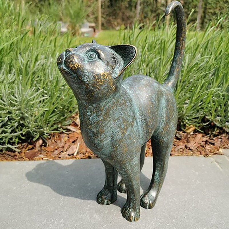 Miauw Aura Cat Lovers Garden Statuette - Odporna na warunki atmosferyczne figurka z żywicy poliestrowej do ogrodu i na taras. Dekoracyjna figurka kota. 4