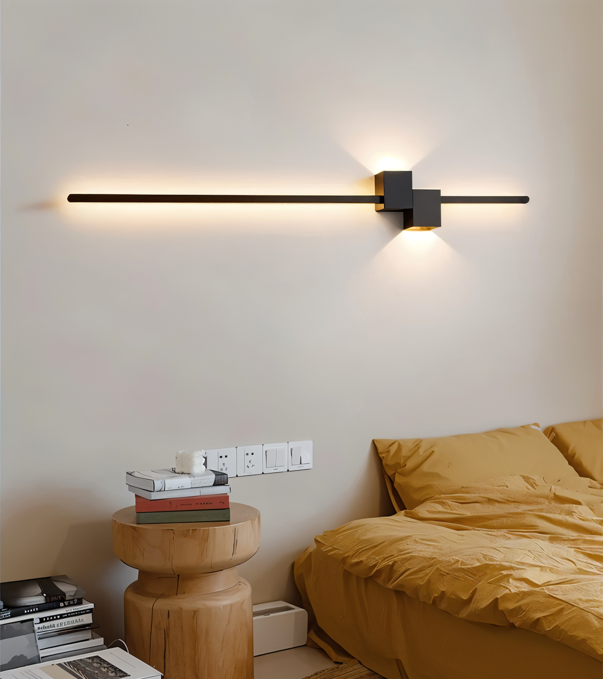 Minimalistyczny Kinkiet Ścienny Czarny z Oświetleniem LED – Elegancka Lampa na Ścianę do Wnętrz 4