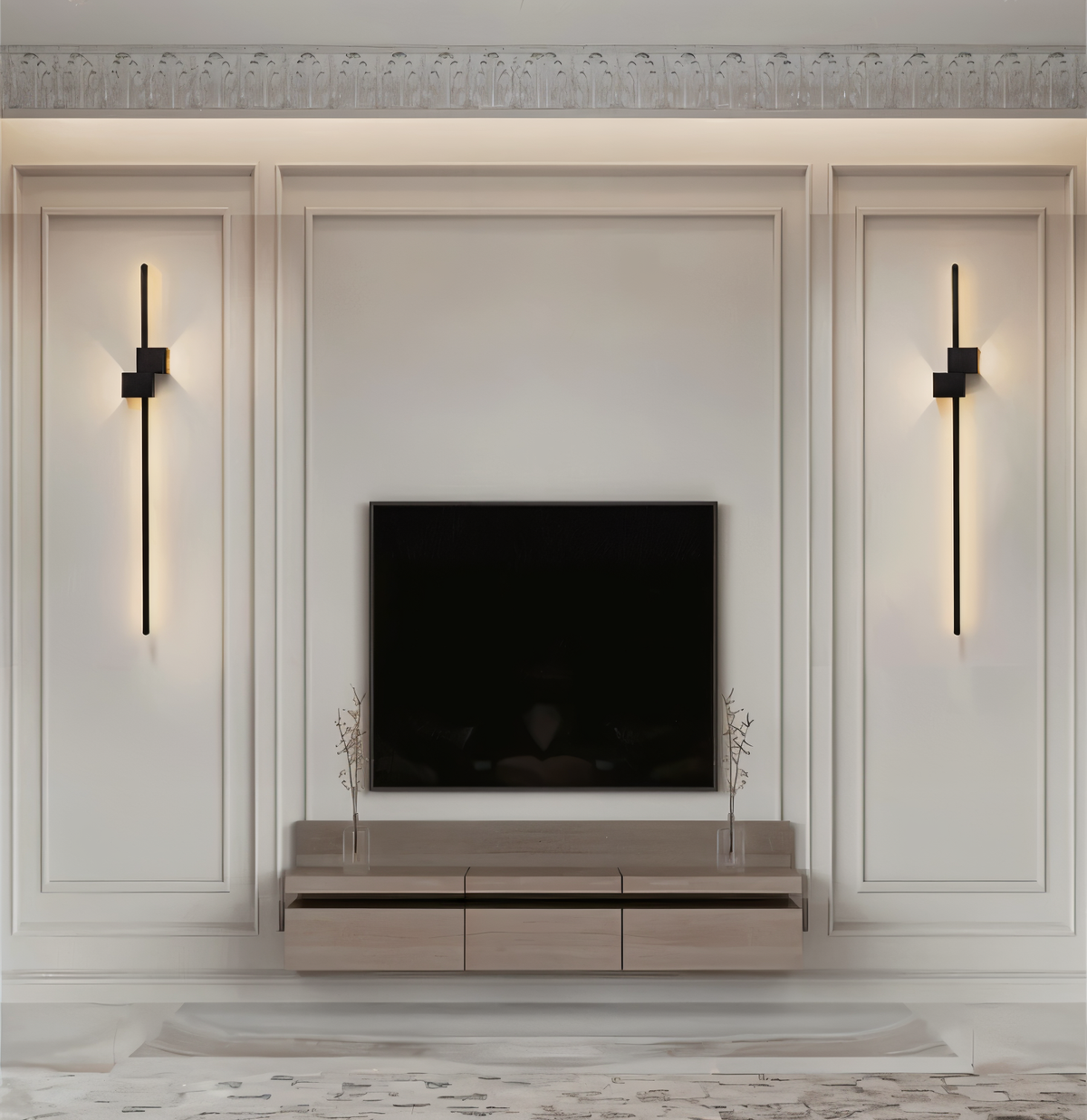 Minimalistyczny Kinkiet Ścienny Czarny z Oświetleniem LED – Elegancka Lampa na Ścianę do Wnętrz 5