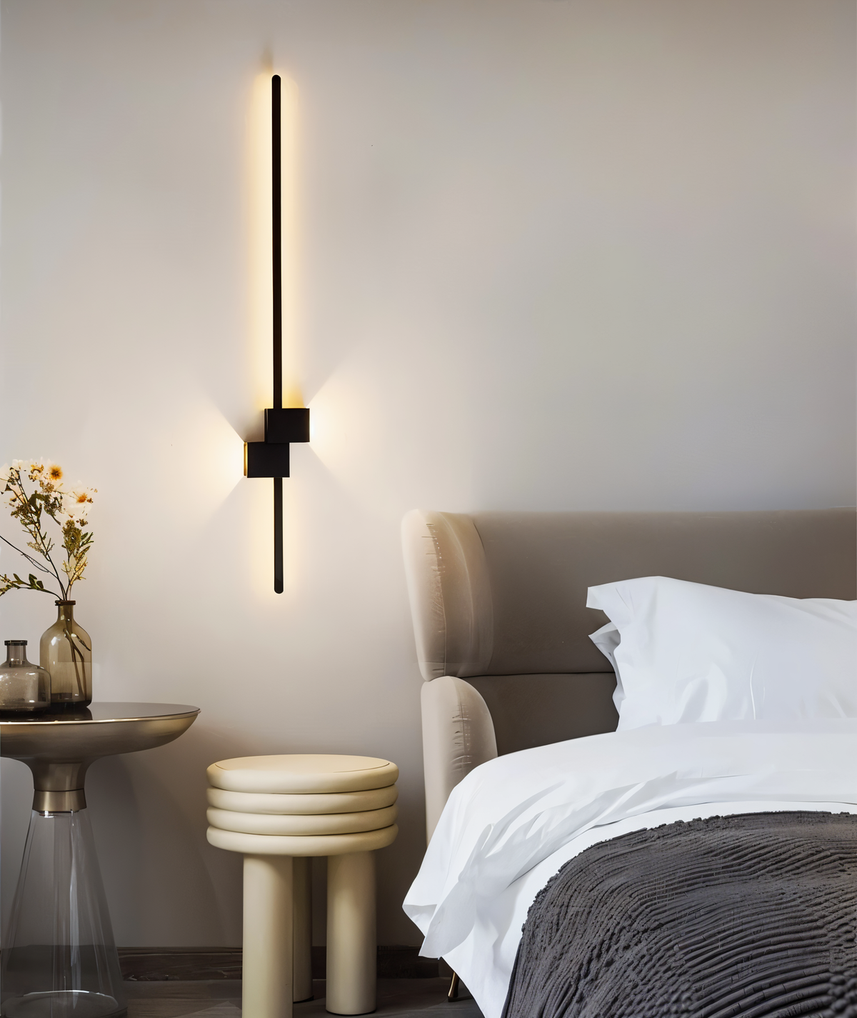 Minimalistyczny Kinkiet Ścienny Czarny z Oświetleniem LED – Elegancka Lampa na Ścianę do Wnętrz 7