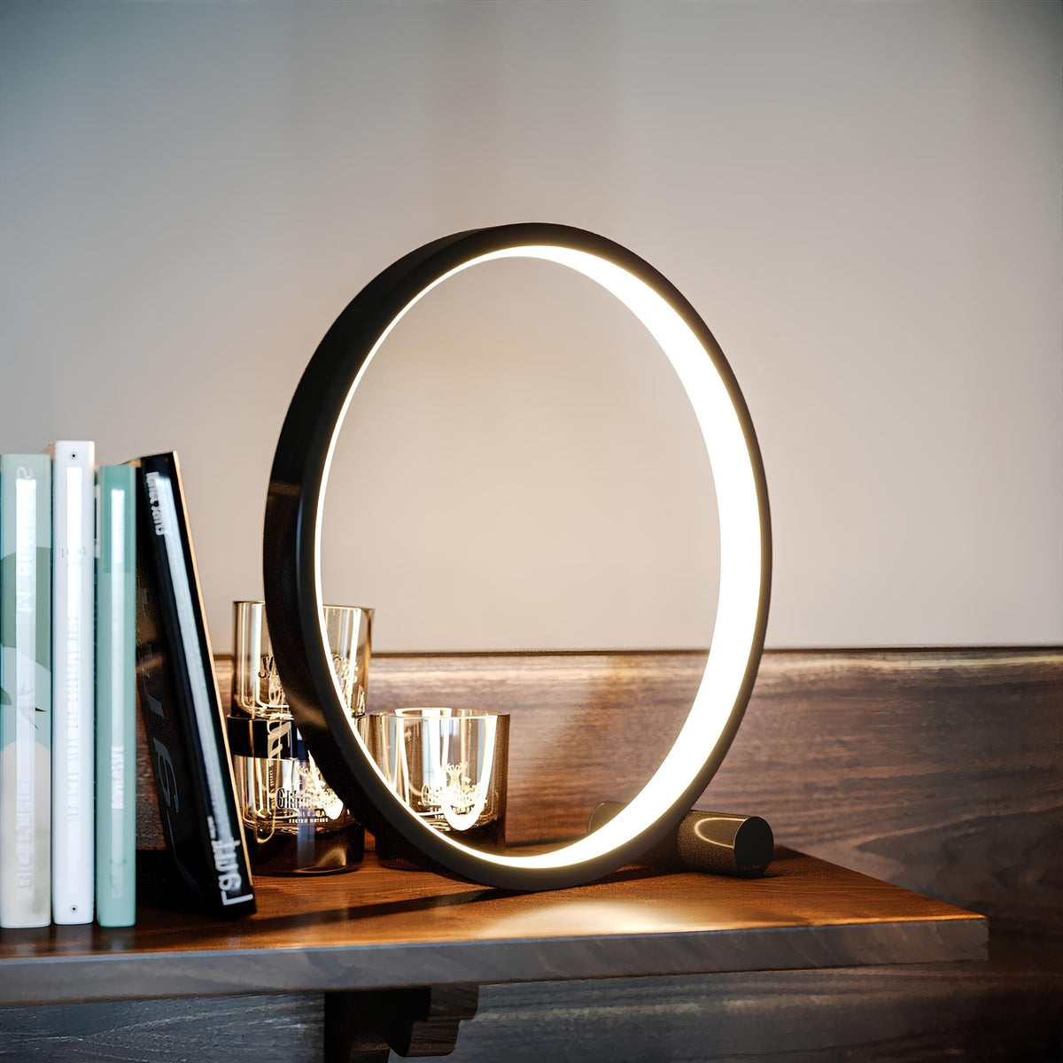 Nowoczesna Lampa Stołowa LED z Ściemniaczem – Okrągła Aluminiowa Lampa Stołowa do Salonu i Sypialni 5