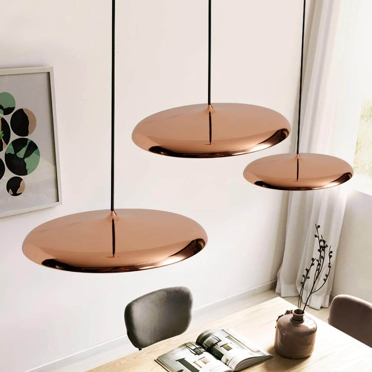 Nowoczesna Lampa Wisząca LED do Salonu, Metalowa, Ciepła Biel, Oświetlenie Nad Stół, Minimalistyczny Design 25cm/40cm 4