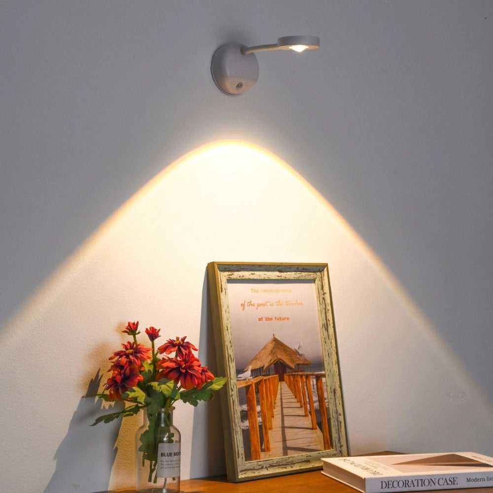 Nowoczesny Kinkiet Ścienny z Czujnikiem Ruchu, Obrotowa Lampa na Ścianę LED - Ciepłe, Neutralne i Chłodne Światło do Wnętrz 7