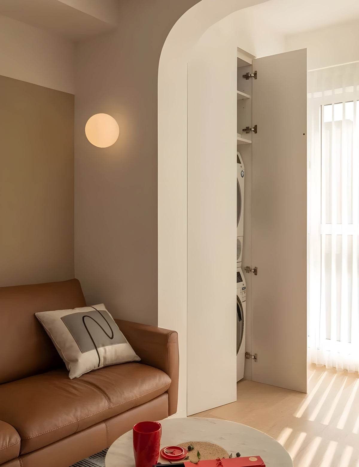 Okrągły Kinkiet Nowoczesny do Sypialni – Elegancki Szklany Design, Łatwa Instalacja Kinkiet Ścienny 6