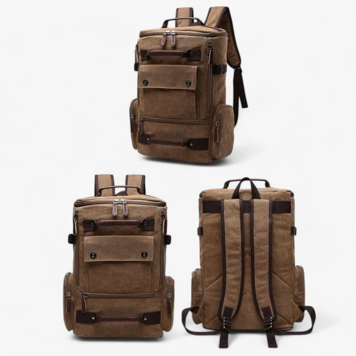 Plecak Damski VintageCanvas na Laptopa – Stylowy Plecak Szkolny z Ergonomicznymi Paskami, Przestronna Komora na 38 cm Laptop 3