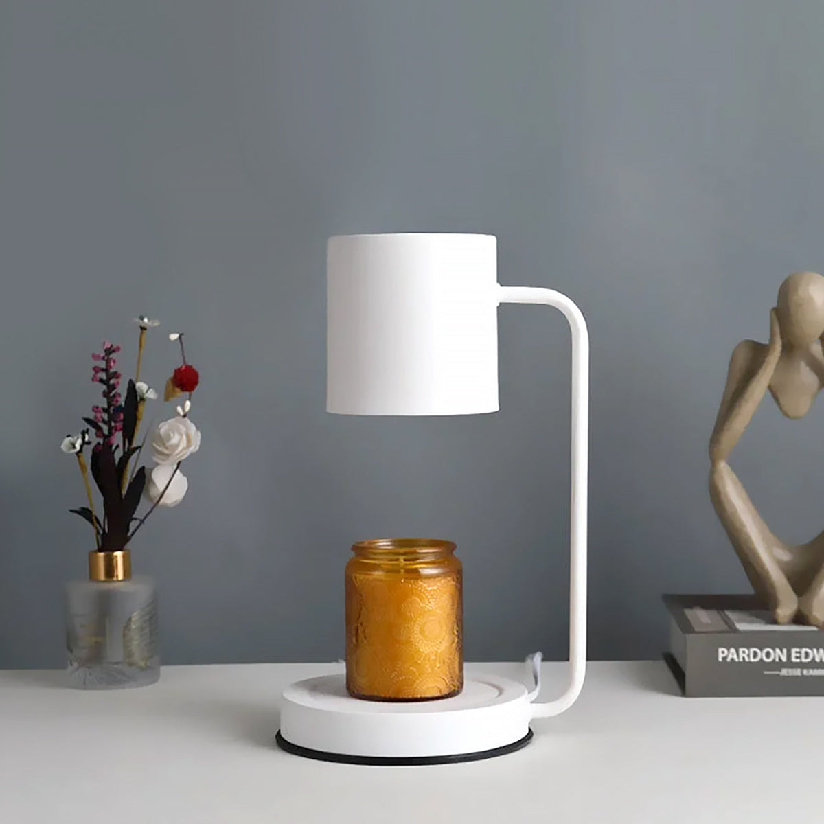 Podgrzewacz Świec Nordycki z Regulacją Jasności – Elegancki i Bezpieczny Metalowy Podgrzewacz do Wnętrz 35-50 W 10