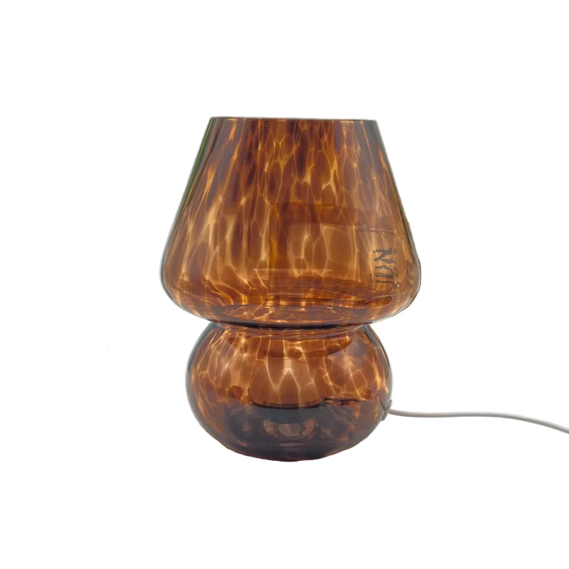 Lampa stołowa szklana w stylu vintage – Zestaw lamp do salonu z funkcją ściemniania i kompaktową podstawą, idealne do sypialni