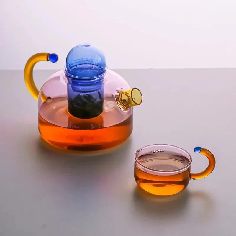 Szklany Czajnik z Zaparzaczem do Herbaty – Ekologiczny Zestaw do Parzenia Herbaty z Filiżanką, 400 ml 6