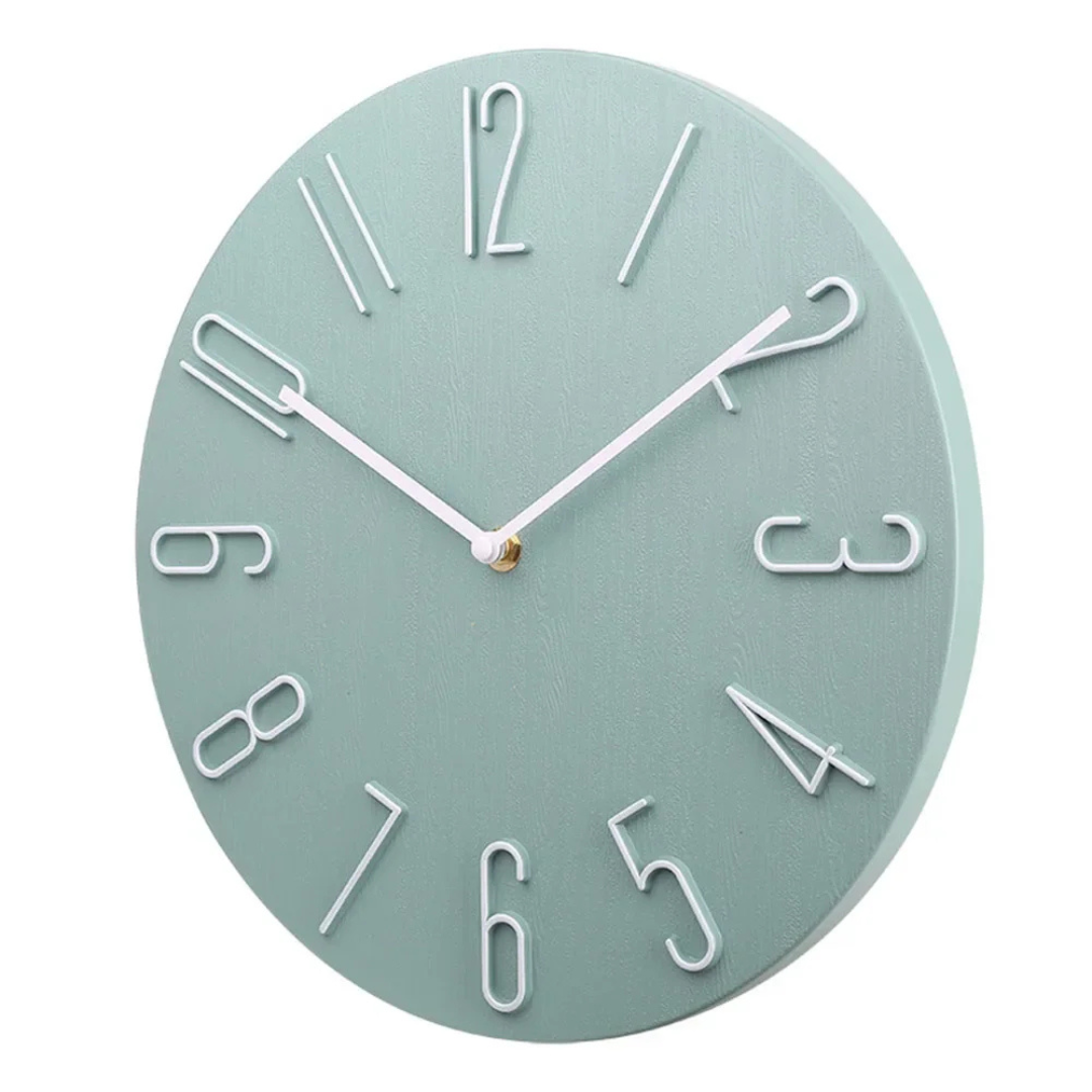 Zegar Ścienny Czarny z Cichym Mechanizmem – Stylowy Zegar na Ścianę do Salonu, 30 cm 3