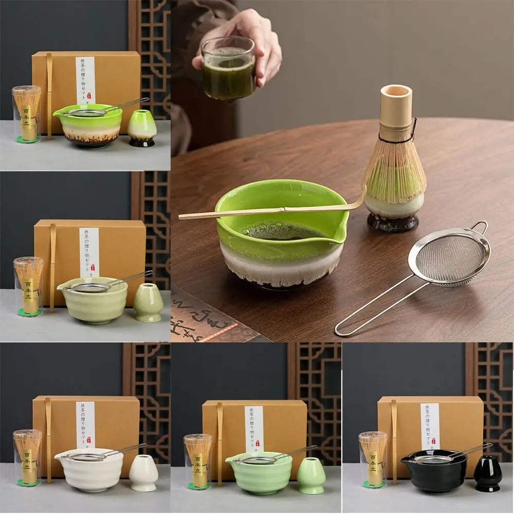 Zestaw do herbaty matcha 5-częściowy z ceramiki i bambusa – Idealny na prezent do parzenia herbaty 2