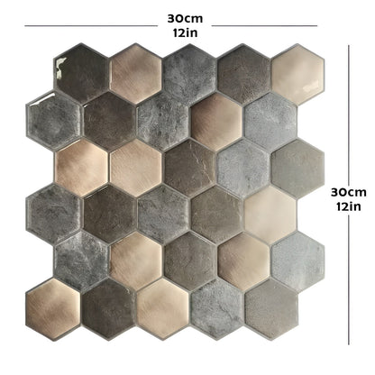 Eleganckie panele 3D Heksagon w stylu metalicznym – dekoracja ścian salonu