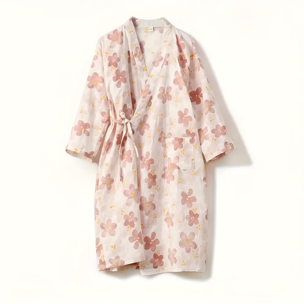Szlafrok kimono z kieszenią – widok z boku