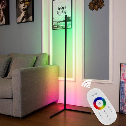 Nowoczesna Lampa Narożna Podłogowa LED – Zdalne Sterowanie, Energooszczędna Atmosfera w Salonie i Sypialni [lampa podłogowa]