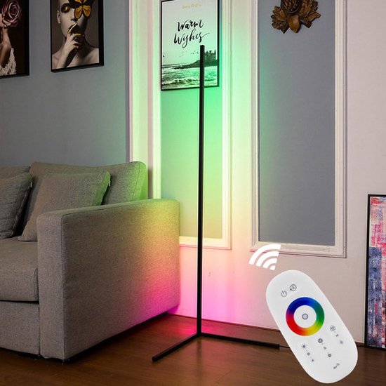 Nowoczesna Lampa Narożna Podłogowa LED – Zdalne Sterowanie, Energooszczędna Atmosfera w Salonie i Sypialni [lampa podłogowa]