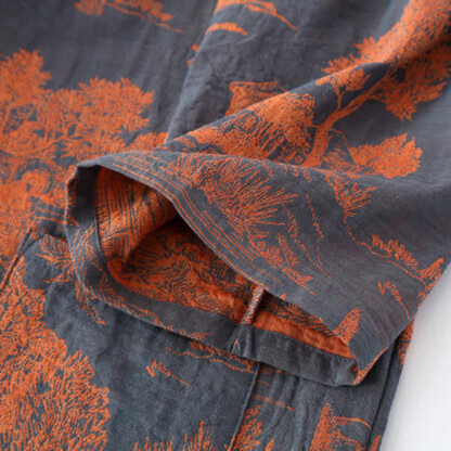 Bawełniany szlafrok kimono w kolorach natury