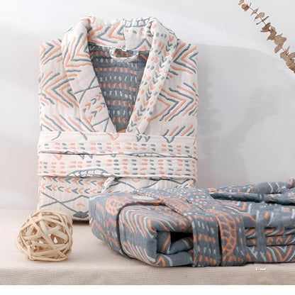 Miękki szlafrok bawełniany unisex w kolorze białym