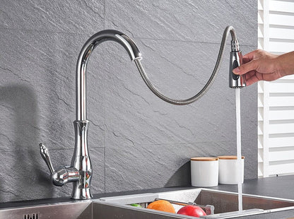 Bateria kuchenna z wyciąganą wylewką – Stal nierdzewna, ergonomiczny kran zlewozmywakowy do nowoczesnej kuchni 4