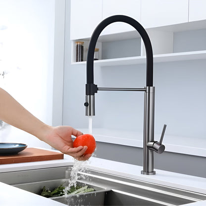 Bateria ze stali nierdzewnej – obrotowa 360° z 2 rodzajami strumienia do kuchni i łazienki | Trwały i elegancki design 2