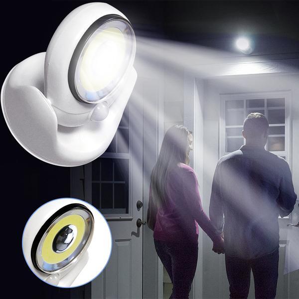 Bezprzewodowa Lampa LED – Z Czujnikiem Ruchu, Wodoodporna do Użytku Wewnętrznego i Zewnętrznego, 450 Lumenów 0