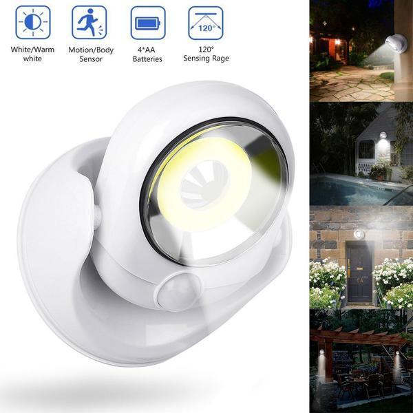 Bezprzewodowa Lampa LED – Z Czujnikiem Ruchu, Wodoodporna do Użytku Wewnętrznego i Zewnętrznego, 450 Lumenów 2