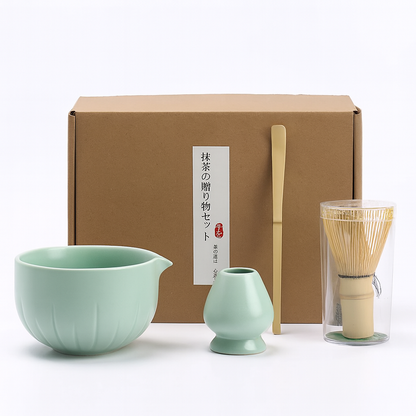 Zestaw do Herbaty Matcha w Stylu Japońskim – 4 Elementy z Akcesoriami, Idealny na Prezent