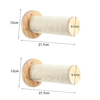 Drewniane Wandkletterbrett dla Kotów z Kratzsäule – Aktywny Element Dekoracyjny, 100 cm x 30 cm, Naturalny Kolor 12