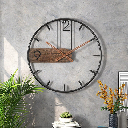 Duży Zegar Ścienny 50 cm, Nowoczesny Zegar na Ścianę do Salonu, Elegancki Metalowy Design 1