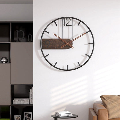 Duży Zegar Ścienny 50 cm, Nowoczesny Zegar na Ścianę do Salonu, Elegancki Metalowy Design 3