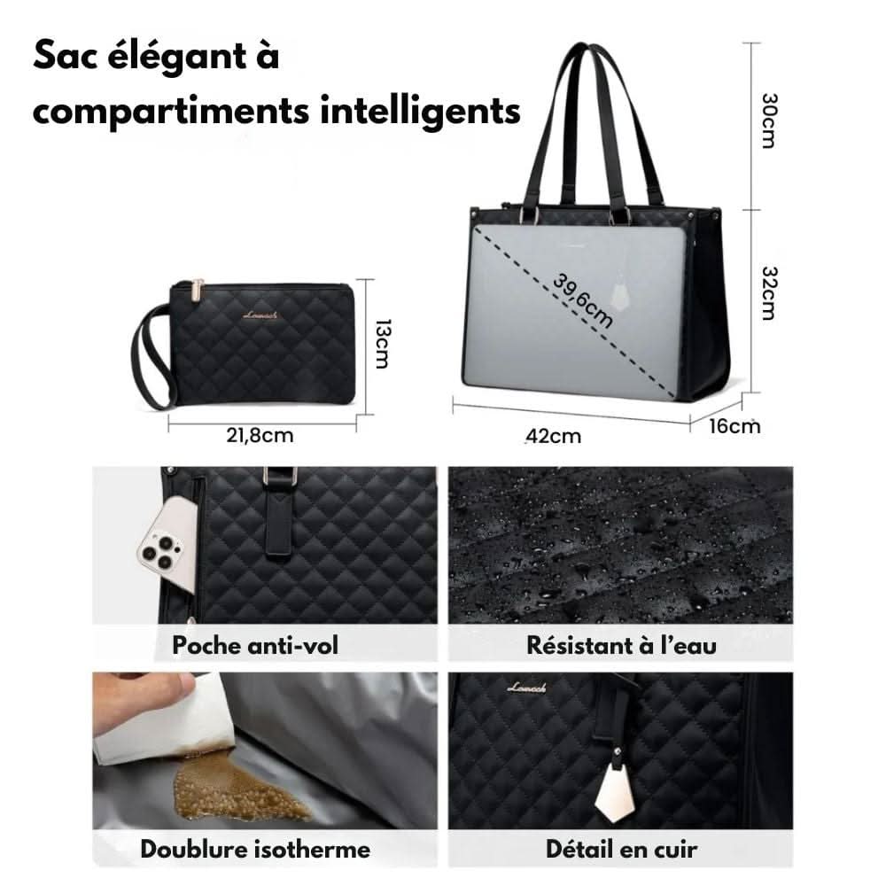 Elegancka Torba na Zakupy 2 w 1 z Izolowaną Komorą – Duża Pojemność i Stylowy Design do Pracy i Podróży 6