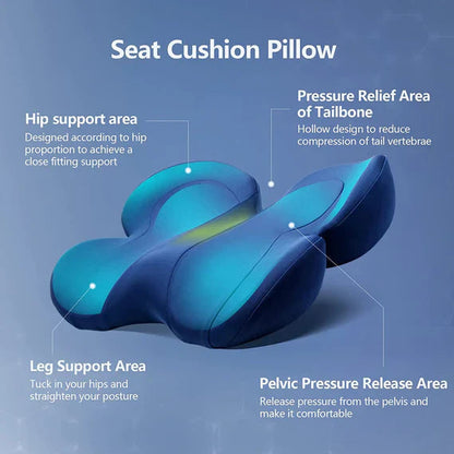 Ergonomiczna Poduszka Siedząca z Memory Foam – U-kształtne Wsparcie dla Pleców, Oddychający Pokrowiec, Antypoślizgowa Podstawa 1