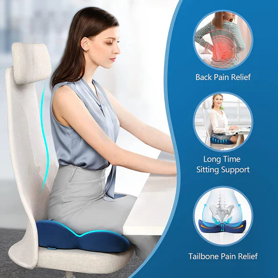 Ergonomiczna Poduszka Siedząca z Memory Foam – U-kształtne Wsparcie dla Pleców, Oddychający Pokrowiec, Antypoślizgowa Podstawa 2