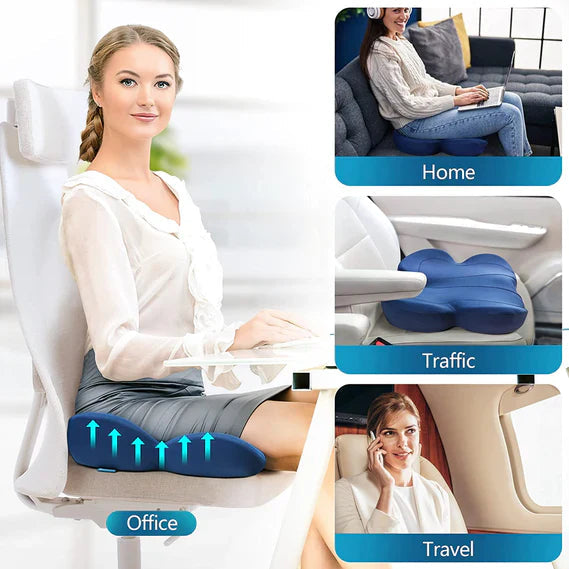 Ergonomiczna Poduszka Siedząca z Memory Foam – U-kształtne Wsparcie dla Pleców, Oddychający Pokrowiec, Antypoślizgowa Podstawa 5