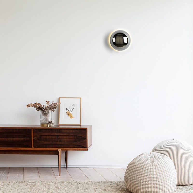 Lampa Ścienna Bauhaus z Rondej Szkła – Minimalistyczny Kinkiet Ścienny do Nowoczesnych Wnętrz z Ekologicznym Źródłem Światła 3