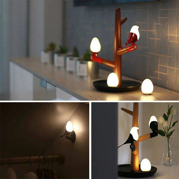 Lampa Stołowa Bezprzewodowa z Drewna – Stylowe Oświetlenie do Salonów z Czujnikiem Ruchu 2