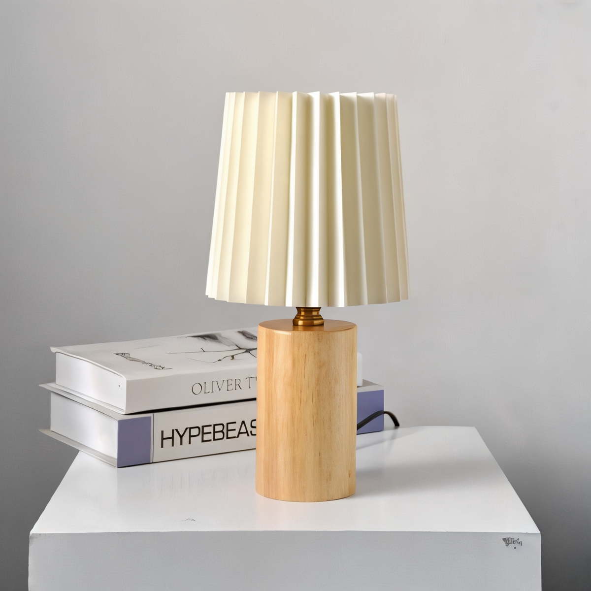 Lampa Stołowa ScandiChic z Drewna LED, Ciepłe Światło, Nowoczesny Design do Salonów i Sypialni 5